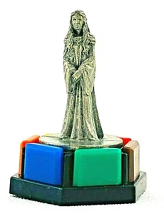Pieza de repuesto de peón Galadriel Pewter 1997 El Señor de los Anillos búsqueda trivial - Imagen 1 de 4