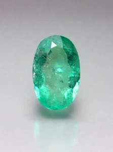 1.98 Carat 11x7MM Elongated Green Natural Loose Colombian Emerald-Oval Cut - Picture 1 of 10