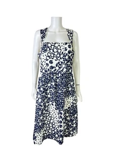 Trina by Trina Turk Sun Dress Indigo Navy White Overlay Printed Lace Size 14 NWT - Picture 1 of 15