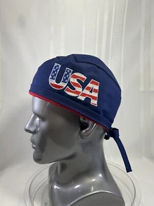 USA Embroidered Scrub Hat. Handmade. Available In Regular And XL. - Picture 1 of 6