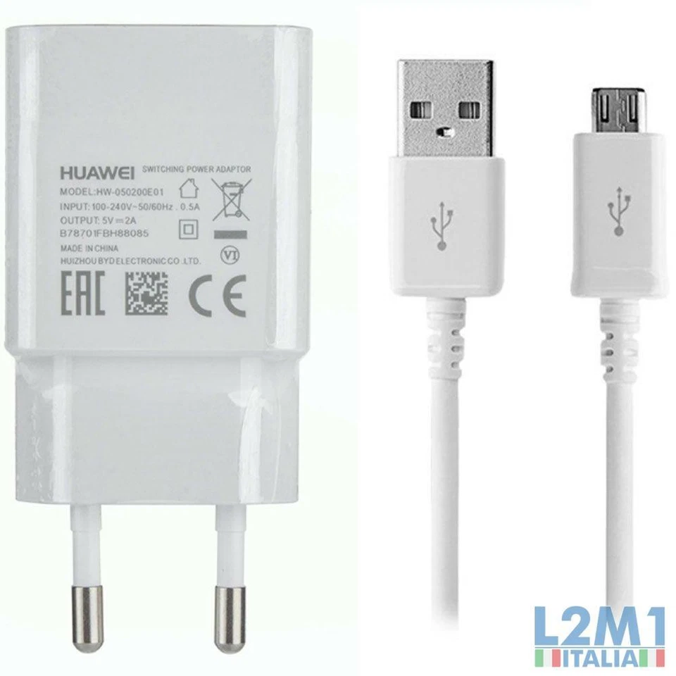 Caricabatteria Originale 5V 2A + cavo Micro USB per Huawei MediaPad M2 10.0 - Immagine 1 di 1