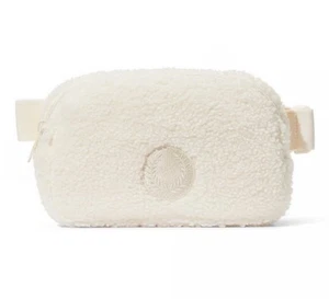 Victoria's Secret Pink Sherpa Gürteltasche Bauchtasche weiß/creme & Stretchgürtel neu - Bild 1 von 5