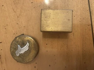 Vtg. Bourjois Evening In Paris Compact Gold Silver Wing Mini Gold Box Trinkets - Bild 1 von 12