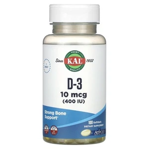 D-3, 10 mcg (400 IU), 100 Softgels - Picture 1 of 2