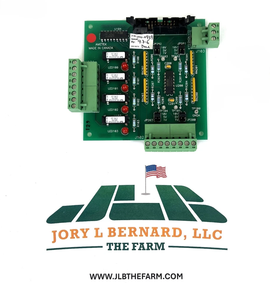 AMETEK, PLACA DE EXPANSIÓN DE E/S PANTALLA PWB, 100-0939 REV. B, ELECTRÓNICA, NUEVO Foto 1 de 4