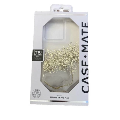 Case Mate *iPhone 14 Pro Max* Clear Gold Flakes Glitter Plastic Phone Case - Image 1 of 4