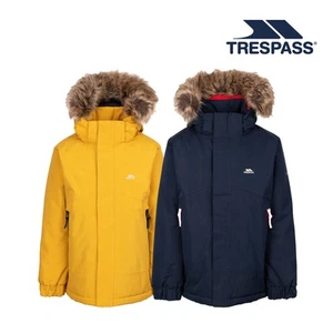 Trespass Kids Waterproof Padded Jacket Wyald - Raincoat with 2 Zipped Pockets - Picture 1 of 7