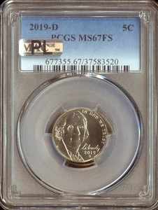 2019-D Jefferson Nickel PCGS MS67 FS Business Quality - Picture 1 of 2