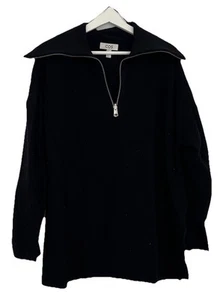 COS Sweater Women's Medium Black Half Zip Collared Sweatshirt Pullover Sweater - Picture 1 of 11