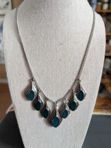 Lucky Brand Double Sided Peacock Feather Design Necklace - Picture 1 of 6