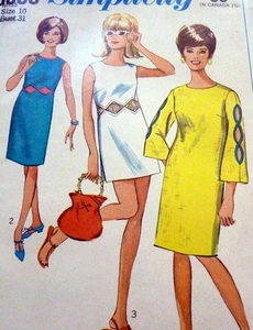 * SCHÖNES VINTAGE 60er Jahre AUSSCHNITT KLEID Schnittmuster 10/31 FF - Bild 1 von 2