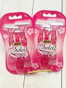 Lote de 2 maquinillas de afeitar Bic Simply Soleil 3 unidades de mujer en total 6 unidades - Imagen 1 de 9