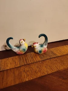 Vintage Exotischer Vogel Pfau Papagei kleiner Shaker Set - Bild 1 von 6