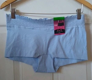 MAIDENFORM WOMEN'S BLUE COTTON BOYSHORT PANTY, SIZE L/7 - Picture 1 of 2