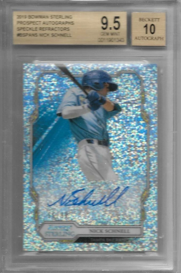 BGS 9.5 GEM 2019 Bowman Sterling SPECKLE REFRACTOR AUTO Nick Schnell #d 66/99 - Image 1 of 1