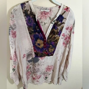 Soft Environment Bluse Top geblümt transparent Kunst zu tragen Gr. Small? - Bild 1 von 10