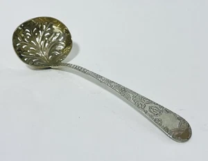 Antique Georgian Solid Sterling Silver Sugar Sifter Spoon Gilt Pierced Ladle - Picture 1 of 11