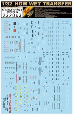 HGW 232043 1:32 Focke-Wulf Fw-190D-9 - Schablonen