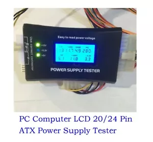 PC Computer LCD 20/24 Pin 4 Netzteil ATX BTX ITX SATA HDD Digital Netzteil Tester - Bild 1 von 6