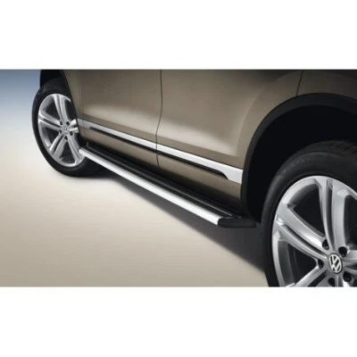 GENUINE VW RUNNING BOARD SIDE STEP RAIL TOUAREG 7P 2011-17 SILVER ANODISED - Image 1 of 4