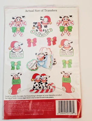  Plaid Rub On Transfers Christmas Accents 57128 Cows Rose Calton USA 1994 VTG - Image 1 of 4