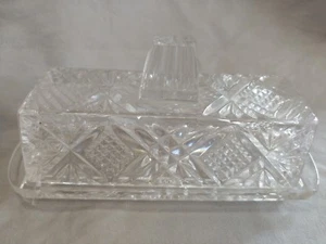 Glass Crystal Butter Dish Tray Lid - Picture 1 of 3