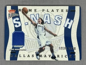 Tarjeta de placas de identificación Steve Nash 2002-03 Fleer platino ~ parche usado en el juego N-SN 77/110 - Imagen 1 de 9