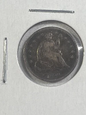 Media moneda de diez centavos de plata libertad sentada de Estados Unidos 1859-O baja de colección Foto 1 de 4