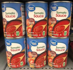 6 CANS Great Value Tomato Sauce 15 oz Can pasta marinara grill cheese - Picture 1 of 6