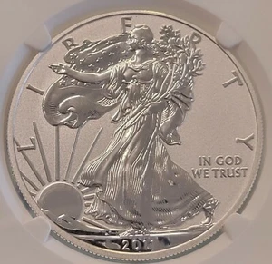 2011 P REVERSE PROOF AMERICAN SILVER EAGLE 25TH ANNIVERSARY SET NGC PF 70 - Picture 1 of 4