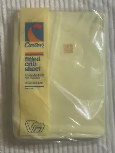 Vintage Carters Fitted Crib Sheet Yellow Sealed Carter's - Picture 1 of 2
