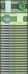 Brazil 1 Cruzerios 1980, UNC, 20 Pcs LOT, Consecutive, P-191Ac, Sign 20 - Picture 1 of 5