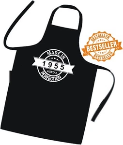 70th BIRTHDAY Printed Cooks / Chefs apron MADE IN 1955 With Stamp Seal (Tabard ) - Picture 1 of 13
