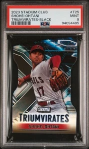 2023 Stadium Club #T25 Shohei Ohtani Triumvirantes Black PSA 9 - Imagen 1 de 3