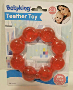 Baby King Red Teething Ring Toy Ring 0-18 Months