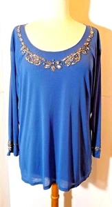 Prenda para mujer talla grande colección NY embellecida talla 2X lentejuelas diamantes de imitación - Imagen 1 de 8
