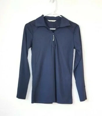 Camisa Pullover Woolrich 1/4 Cremallera Azul Marino Para Mujer Talla S Manga Larga Top Exterior Foto 1 de 4