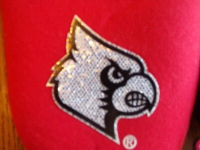 UNIVERSITY OF LOUISVILLE Logo Dot Sole Red LADY Slippers XL/11-12 Forever NWT$25 - Image 1 of 4