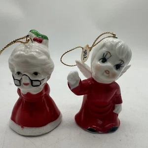 Vintage Bone China Frau Claus und Weihnachtsengel Ornamente kitschig - Bild 1 von 15