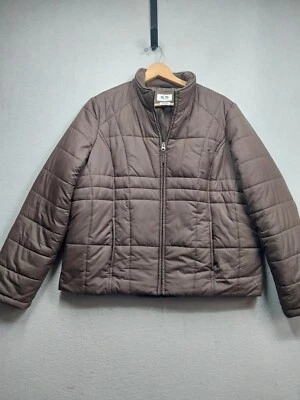 Abrigo acolchado Athletic Works para mujer XL marrón chocolate frontal chaqueta de invierno Foto 1 de 4