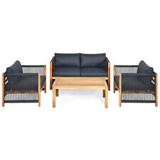Costway HW63868 Acacia Wood Outdoor Patio Furniture Set