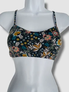 $26 Ultra Flirt Women's Black Floral-Print Strappy Back Sports Bra Size Small - Picture 1 of 1