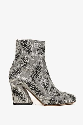 Botines Dries Van Noten SS/18 Runway hoja plateada-jacquard, talla 6,5 Foto 1 de 4