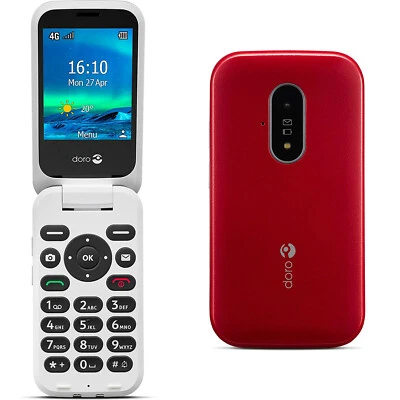 BNIB Doro 6820 4G/LTE Red Single-SIM Factory Unlocked GSM Cellphone - Image 1 of 4