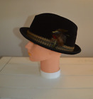 Vintage Wormser Fedora Black Felt Hat