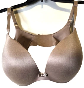 Victoria's Secret Plunge Bra 36DD Beige Nude Tan Padded Wireless with Bow - Picture 1 of 7