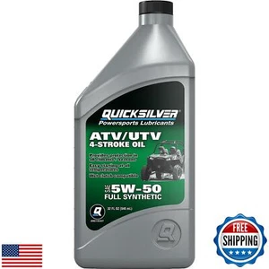 Quicksilver 8M0149407 5W-50 Olio Motore ATV/UTV Sintetico Completo 4 Tempi - 1 Qt - Foto 1 di 3