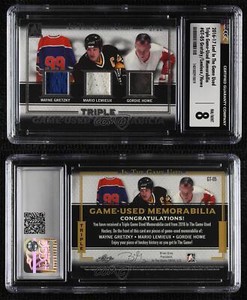 2016 Leaf ITG Used Silver /30 Wayne Gretzky Mario Lemieux Gordie Howe CGC 8 HOF