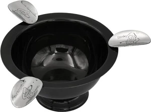 Stinky Cigar Ashtray 5"inch Round Mini Herf 3 Stirrup, Glossy Black - Picture 1 of 7