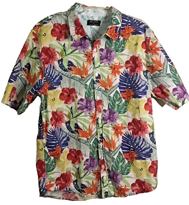 Винтажная гавайская рубашка Ocean Current из нержавеющей стали мужская размер XLarge цвет Tropical Surfer Beach - Изображение 1 из 4
